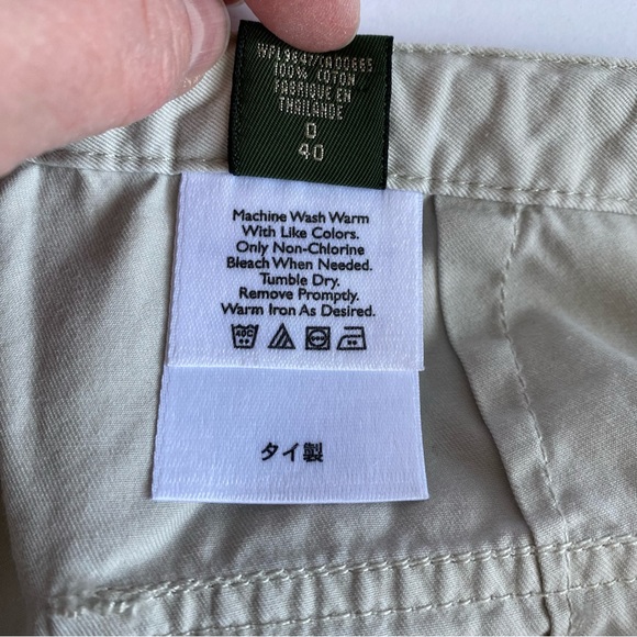 Vintage Eddie Bauer Cargo cotton pants tan 10 - Picture 8 of 10